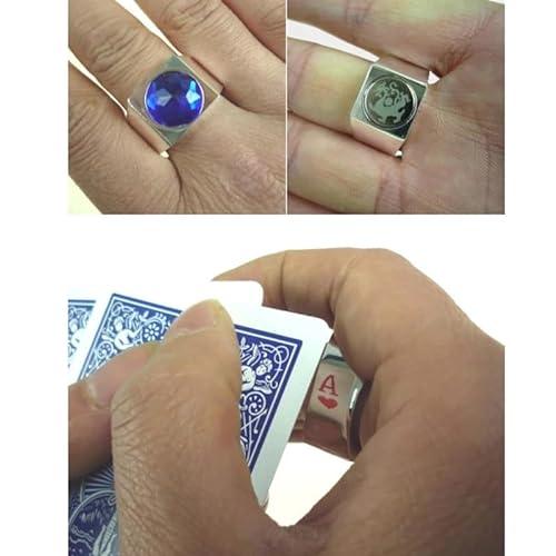 Rebetomo Magnetring mit blauem Onyx-Diamant (19 mm/20 mm/21 mm), Magiertricks, Magnetring, Nahaufnahme, Straßen-Gimmicks, Requisiten (19 mm) von Rebetomo