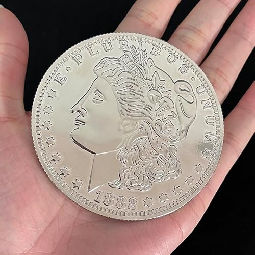 Rebetomo Jumbo Morgan Dollar (7,3 cm, Zinklegierung) Zaubertricks Jumbo-Münzproduktion Magisches Zubehör Nahaufnahme Bühnenillusionen Gimmicks Mentalismus Requisiten von Rebetomo