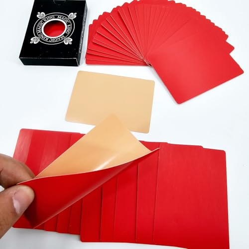 Ultradünne Manipulationskarten, Zaubertricks, Flesh Back Farbe, Millionenkarten, Magierzubehör, Nahaufnahme, Bühnenillusionen, Gimmick-Requisiten (rot) von Rebetomo