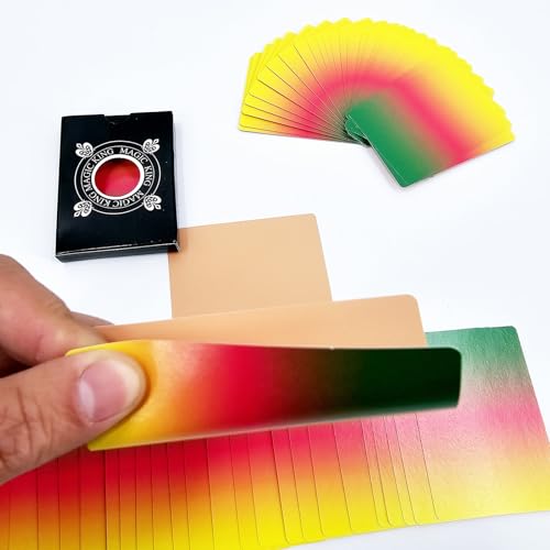 Ultradünne Manipulationskarten, Zaubertricks, Flesh Back Farbe, Millionenkarten, Magierzubehör, Nahaufnahme, Bühnenillusionen, Gimmick-Requisiten (rot & gelb & grün) von Rebetomo