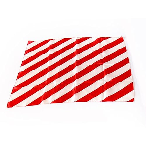 Zebra Silk (Schwarz & Weiß / Rot & Weiß) Zaubertricks 45 cm 60 cm Streifen Seide 100% reine Seide Anzug für Stöcke Zauberzubehör Gimmicks (60 x 60 cm, Rot & Weiß) von Rebetomo