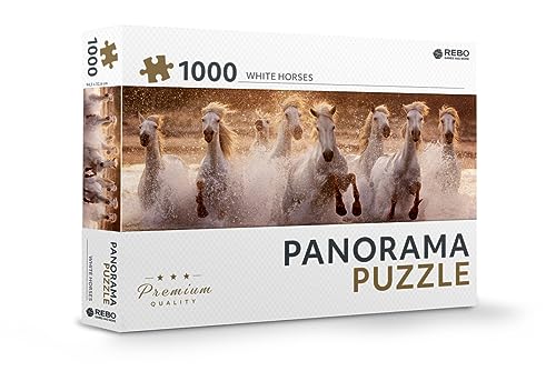 Rebo Legpuzzle Panorama 1000 stukjes - White Horses von Rebo Productions
