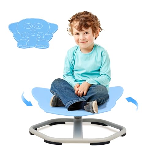 Rebonique Karussell Kinder Drehstuhl, 360°Sensorischer Drehstuhl für Autismus, Sensorischer Kinderstuhl für Training der Physischen Koordination, Balance Spielzeug für Jungen und Mädchen (Blau) von Rebonique