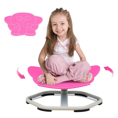 Rebonique Karussell Kinder Drehstuhl, 360°Sensorischer Drehstuhl für Autismus, Sensorischer Kinderstuhl für Training der Physischen Koordination, Balance Spielzeug für Jungen und Mädchen (Rot) von Rebonique