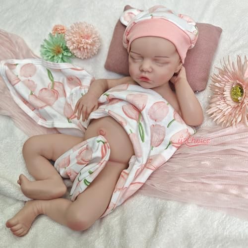 17Zoll/43cm Voll Silikon Reborn Babypuppe-Realistisches Schlafgesicht Mädchen mit Poseable Gliedmaßen,Handgefertigte lebensähnliche Neugeborene für Kinder & Ältere Gesellschaft 17Zoll/43cm Voll Silikon Reborn Babypuppe-Realistisches Schlafgesicht Mädchen mit Poseable Gliedmaßen,Handgefertigte lebensähnliche Neugeborene für Kinder & Ältere Gesellschaft von Reborblisso