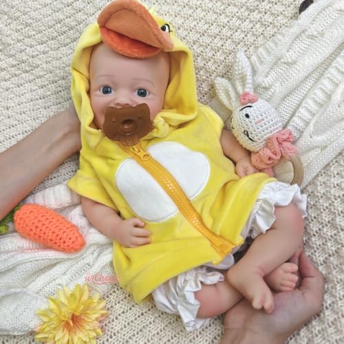 42 cm lebensechte Silikon-Babypuppe mit niedlichem Gesicht, realistische, handgefertigte Neugeborene mit beweglichen Gliedmaßen für ältere Menschen und Kinder 42 cm lebensechte Silikon-Babypuppe mit niedlichem Gesicht, realistische, handgefertigte Neugeborene mit beweglichen Gliedmaßen für ältere Menschen und Kinder von Reborblisso