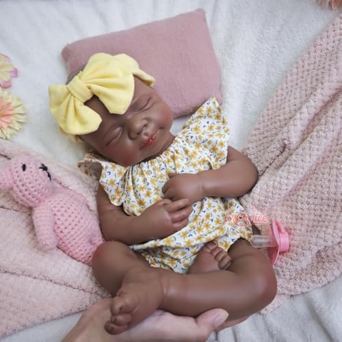 50cm Realistische Silikon Babypuppe - Ganzkörper Silikon Reborn Babypuppe Schlafendes Baby Neugeborene Puppe Bewegliche Gliedmaßen (Mädchen) von Reborblisso