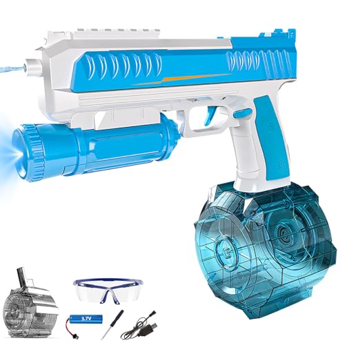 Elektrische Wasserpistole mit 750 CC für Kinder & Erwachsene, Hochleistungs-Wasserpistole IP67 wasserdicht, Reichweite bis zu 10m, Ideal für Sommer-Schwimmbad- und Strandspiele (Blau) von Recitem
