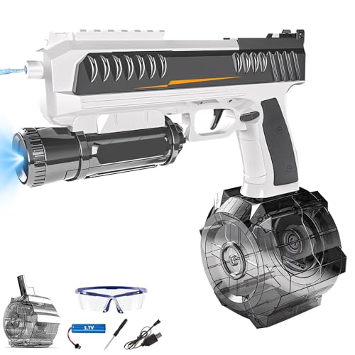 Elektrische Wasserpistole mit 750 CC für Kinder & Erwachsene, Hochleistungs-Wasserpistole IP67 wasserdicht, Reichweite bis zu 10m, Ideal für Sommer-Schwimmbad- und Strandspiele (Grau) von Recitem