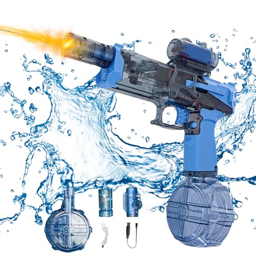 Elektrische Wasserpistole mit Interaktiver Beleuchtung, Wasserpistole Elektrisch, Elektrische Spritzpistole, Water Gun, Leistungsstarke Wasserpistole für Pool und Strand, Sommer Wasser Spielzeug von Recitem