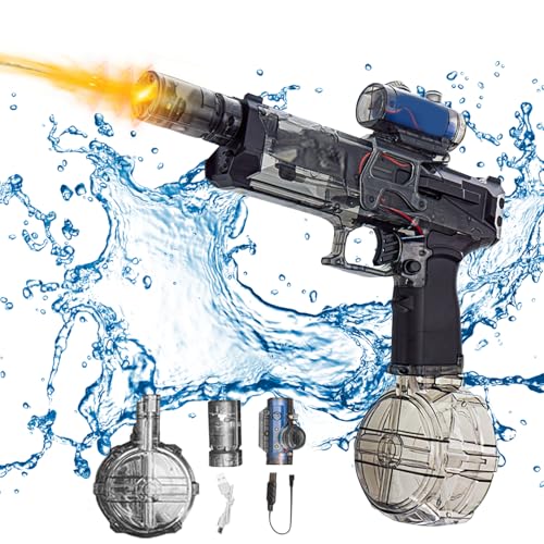 Elektrische Wasserpistole mit Interaktiver Beleuchtung, Wasserpistole Elektrisch, Elektrische Spritzpistole, Water Gun, Leistungsstarke Wasserpistole für Pool und Strand, Sommer Wasser Spielzeug von Recitem