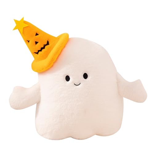Halloween Kuscheltier Plüsch Spielzeug 24 cm, Halloween Kürbis Kuscheltier mit Kürbis, Plüsch-Geist, gefülltes Teufelsspielzeug mit klappbaren Hüten, Halloween Plüschtier & Kürbiskissen (Geist 2) Halloween Kuscheltier Plüsch Spielzeug 24 cm, Halloween Kürbis Kuscheltier mit Kürbis, Plüsch-Geist, gefülltes Teufelsspielzeug mit klappbaren Hüten, Halloween Plüschtier & Kürbiskissen (Geist 2) von Recitem