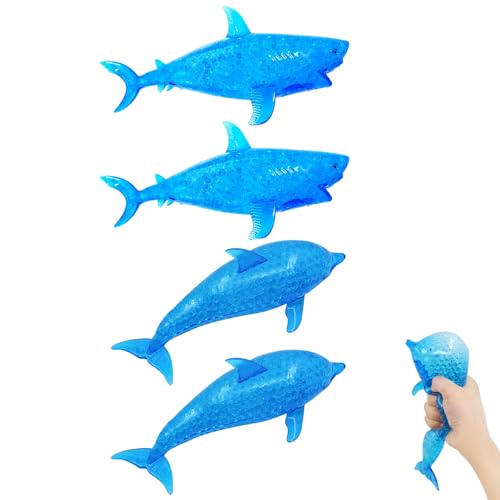 Stressball für Kinder Erwachsene - Haie Wale Fidget Toys, Anti Stress Fidget Ball, Angst Stressabbau Würfel, Tierische Dehnbare Spielzeug, Sensorisches Spielzeug für Jungen Mädchen (2 Haie) von Recitem