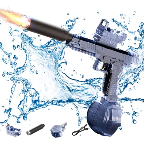 Ultimate Battle Blaster Wasserpistole - Elektrische Wasserpistole mit Reichweite 20m, Interaktiver Beleuchtung, Automatische Water Gun für Pool, Große Wasserpistole für Erwachsene Kinde (Blau) von Recitem