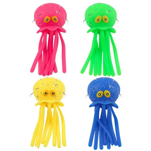 Wasserbomben Wiederverwendbar | 4er Pack Octopus Wasserbälle – Wasserspielzeug Kinder Outdoor & Wasserspielzeug Kinder – Interaktives Pool- & Badespielzeug für sommerlichen Wasserspaß (Set 1) von Recitem