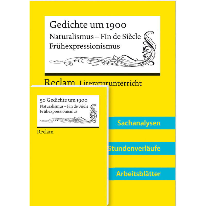Lehrerpaket zum länderübergreifenden Abiturthema 2024-2026 »Gedichte um 1900« (Textausgabe + Lehrerband) von Reclam, Ditzingen