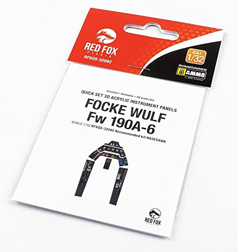 Red Fox QS-32092 1/32 Focke Wulf Fw 190A-6 3D Acryl Cockpit Instrumentententafel (für Hasegawa) von Red Fox Studio