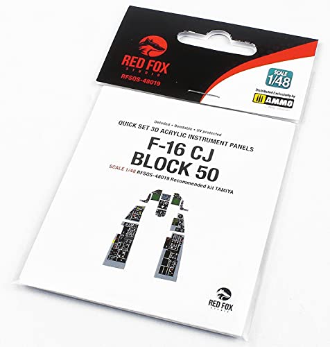 Red Fox QS-48019 1/48 F-16CJ Block 50 3D Acryl Cockpit Instrumentententafel (für Tamiya) von Red Fox Studio