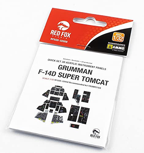 Red Fox Studio RFSQS-32058 1/32 F-14D Super Tomcat 3D Acryl Instrument Cockpit Panel (für Trompeter) von Red Fox Studio