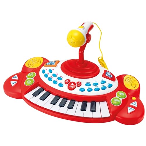 Red Loon Kinder Spielzeug Keyboard Kids Musikinstrument Klavier Piano mit 18 Tasten Soundeffekten und Mikrofon Geschenk für Jungen Mädchen von Red Loon