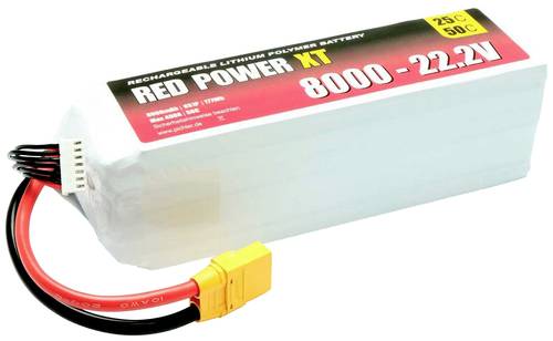 Red Power Modellbau-Akkupack (LiPo) 22.2V 8000 mAh 25 C Softcase XT90 von Red Power