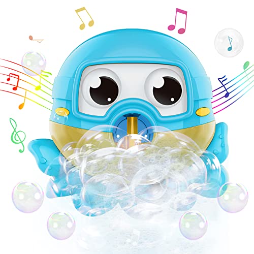 RedCrab Baby Badewannenspielzeug, Octopus Badespielzeug Bubble Machine mit Musik, Baby Wasserspielzeug Badewanne Spielzeug Kinder Automatischer Seifenblasenmacher Badespielzeug Baby ab 1 2 3 Jahre von RedCrab