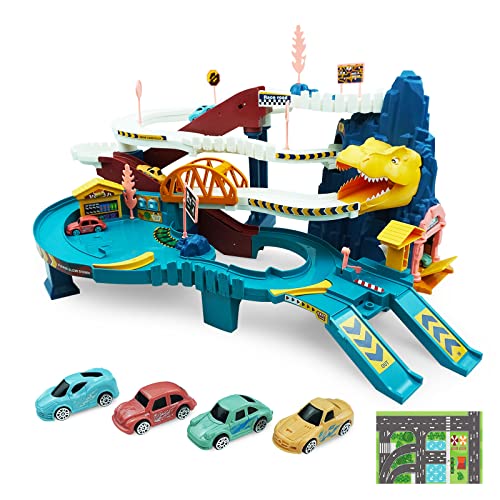 RedCrab Dinosaurier Spielzeug Autorennbahn für Kinder Dino Autobahn mit 4 Auto Spielzeug und Schienen Dino Rennbahn von 3-14 Jahre Junge Mädchen Geburtstag Urlaub Geschenk RedCrab Dinosaurier Spielzeug Autorennbahn für Kinder Dino Autobahn mit 4 Auto Spielzeug und Schienen Dino Rennbahn von 3-14 Jahre Junge Mädchen Geburtstag Urlaub Geschenk von RedCrab