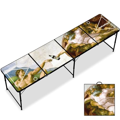 RedCupShop® Bierpong Tisch | Klappbarer & Tragbarer Tisch für Beer Pong | Wasserabweisend, Kratzfest & Höhenverstellbar | Erhältlich als Set mit Bechern & Bällen (Tisch 'Schaffung') von RedCupShop
