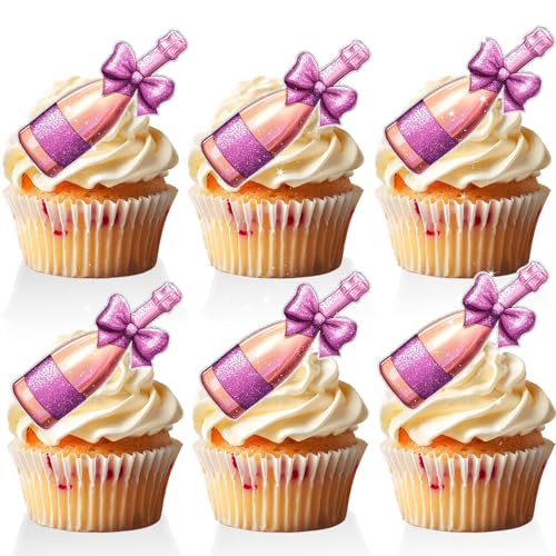 Champagner Geburtstag Kuchen Dekorationen Rosa und Gold Kuchen Topper für Jungen und Mädchen Geburtstag Party Feier Elegantes Design für Frauen Geburtstag Kuchen Dekor Perfekt für Anlässe von RedLeLe