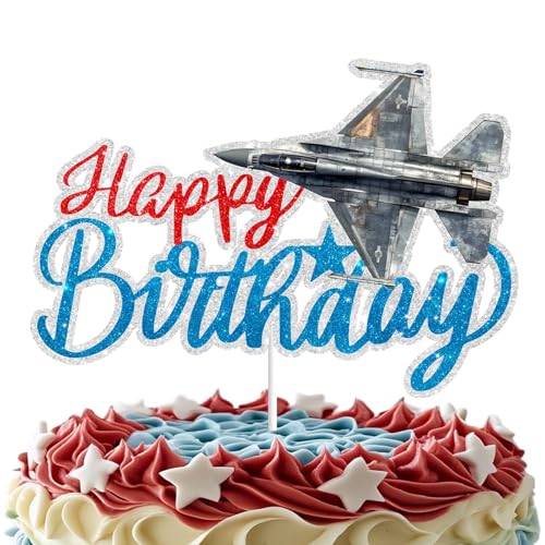 Flugzeug-Kuchendekorationen für Kinder, Partyzubehör, ideal für Luftfahrt-Enthusiasten, Jungen und Mädchen, Flugzeugpiloten-Themenfeier, perfekt für Geburtstagsfeiern und besondere Anlässe von RedLeLe