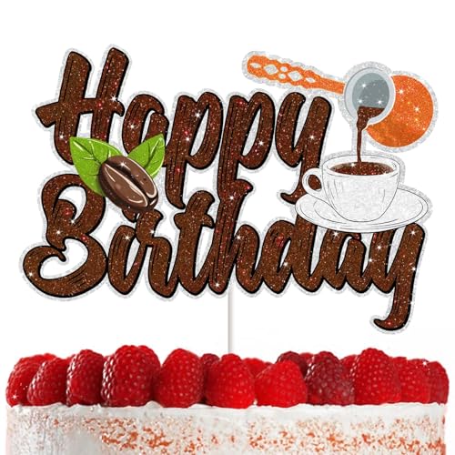 Kaffeekuchen-Dekorationen für Kaffeepartys, perfekt für Männer, Frauen, Jungen und Mädchen, ideale Kaffee-Geburtstagsdekoration, Themenparty-Zubehör für alle Altersgruppen, kreative und lustige von RedLeLe
