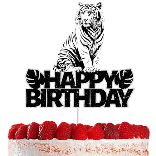 Niedliche weiße Tiger Kuchendekoration für Geburtstagsfeier Tiger Party Dekorationen Tiger Cupcake Toppers Ideal für Jungen und Mädchen Tiger Geburtstag Dekor Perfekt für Feiern und Veranstaltungen von RedLeLe