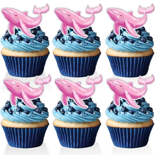 Ozean-Kuchendekorationen, 18 Stück, rosa Ozean-Thema, Kuchendekoration, perfekt für Partys, geeignet für Kinder im Alter von 10, 20 und 30 Jahren, inklusive bezaubernder Hai-Cupcake-Topper und Ozean-Kuchendekorationen, 18 Stück, rosa Ozean-Thema, Kuchendekoration, perfekt für Partys, geeignet für Kinder im Alter von 10, 20 und 30 Jahren, inklusive bezaubernder Hai-Cupcake-Topper und von RedLeLe