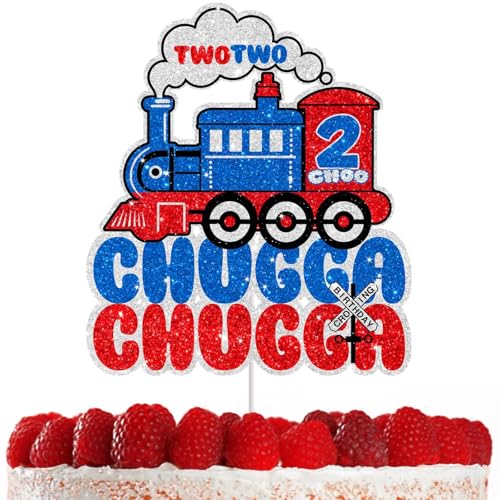 Zug Kuchendekoration für Happy Birthday 2 Jahre Perfekt für Baby Geburtstagsfeiern Zug Thema Kuchen Topper Ideal für Jungen Kuchendekorationen Lustiges und kreatives Zugdesign zum Feiern von von RedLeLe