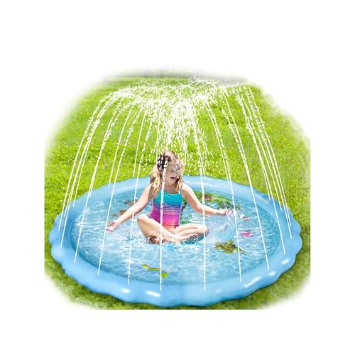 170cm Splash Pad, PVC Verdicktes Wasser-Spielmatte Splash, Rutschfestes Wasserspielzeug für Kinder Outdoor, Geeignet für Sommer Garten, Meer, Jungen Mädchen und Haustier Wassermatte 170cm Splash Pad, PVC Verdicktes Wasser-Spielmatte Splash, Rutschfestes Wasserspielzeug für Kinder Outdoor, Geeignet für Sommer Garten, Meer, Jungen Mädchen und Haustier Wassermatte von Redcoutt
