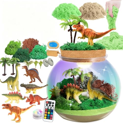 Dinosaurier Spielzeug, Dinosaurier Bastelset Kinder mit Farbigen Lichtern und Kabelloser Fernbedienung, DIY Dino Nachtlicht, Dinosaurier Kreativ Set für Kinder ab 3 Jahren von Redcoutt