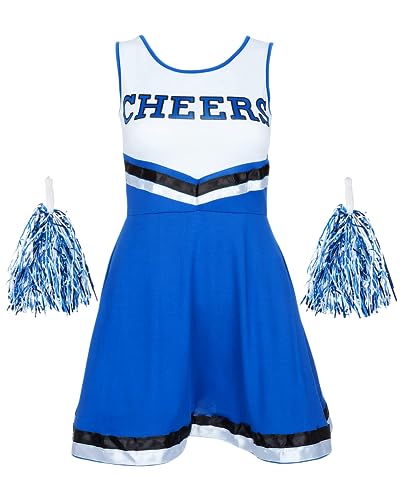 REDSTAR FANCY DRESS Cheerleaderkostüm Mit Pompoms - Kostüm Als High School Cheerleader - Halloween Kostüm Damen von REDSTAR FANCY DRESS