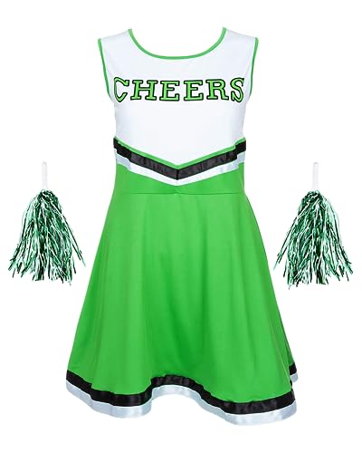 Redstar Fancy Dress Cheerleaderkostüm Damen mit Cheerleader Pompoms – Cheerleader Kostüm Damen – Kostüm Damen als High School Cheerleader – Halloween Kostüm Damen von Redstar Fancy Dress