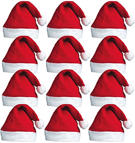 REDSTAR FANCY DRESS 12 x Weihnachtsmützen – Weihnachtsmützen Familie – Perfekter Zusatz als Weihnachtsmannkostüm – Weihnachten Mützen für die Ganze Familie oder für Weihnachtsfeiern der Arbeit von REDSTAR FANCY DRESS