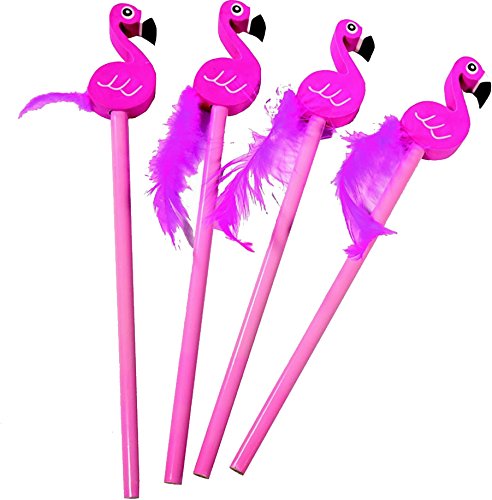 Reegen 4 Bleistifte * Flamingo * mit Radiergummi für Schule und Kindergarten // Hawaii Stift Zeichnen Schreiben Kind von Reegen