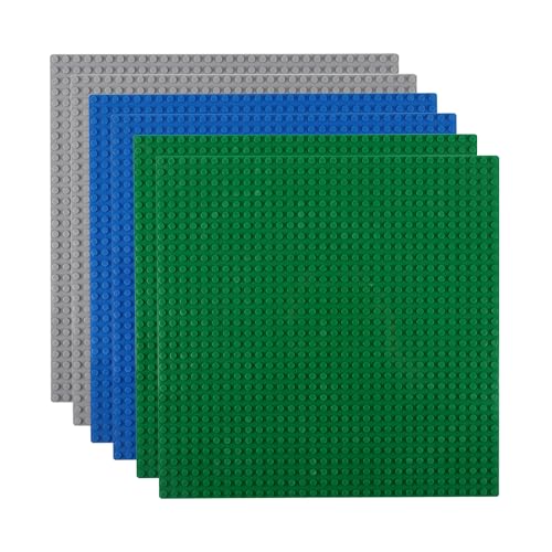 Reenwee 6 Packungen Classic Grundplatten, 10x10 Zoll mit 32x32 Stollen, Bauklötze Grundplatte, quadratische Grundplatten 32x32 Bauen und langlebige und stabile Anzeigetafel (blau*2,grün*2,grau*2) Reenwee 6 Packungen Classic Grundplatten, 10x10 Zoll mit 32x32 Stollen, Bauklötze Grundplatte, quadratische Grundplatten 32x32 Bauen und langlebige und stabile Anzeigetafel (blau*2,grün*2,grau*2) von Reenwee