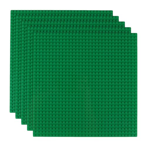 Reenwee 6 Packungen Classic Grundplatten, 10x10 Zoll mit 32x32 Stollen, Bauklötze Grundplatte, quadratische Grundplatten 32x32 Bauen und langlebige und stabile Anzeigetafel (grün*6) von Reenwee