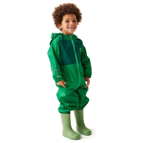 Regatta Jungen Kids' Charco Breathable Waterproof Puddle Suit Wasserdichter All-in-One-Anzug, Stompy the Dinosaur(jelly Bean), 6-12m Regatta Jungen Kids' Charco Breathable Waterproof Puddle Suit Wasserdichter All-in-One-Anzug, Stompy the Dinosaur(jelly Bean), 6-12m von Regatta