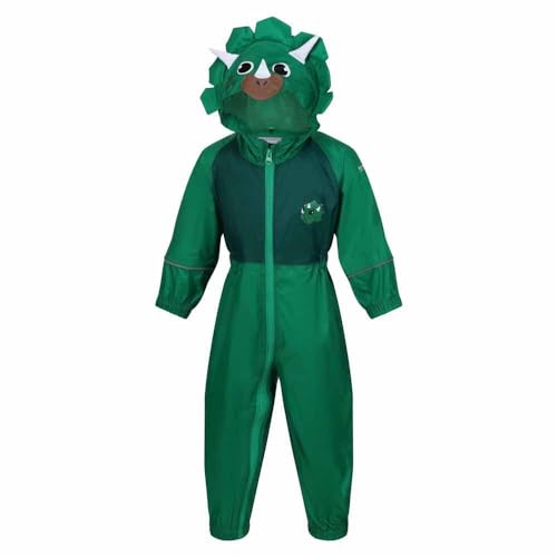 Regatta Jungen Kids' Charco Breathable Waterproof Puddle Suit Wasserdichter All-in-One-Anzug, Stompy the Dinosaur(jelly Bean), 60-72m von Regatta