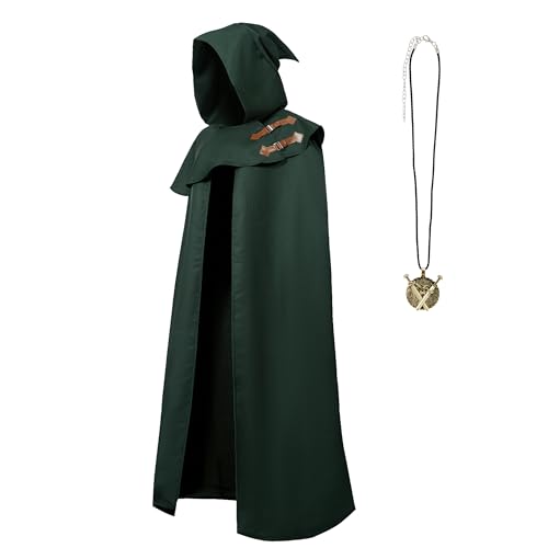 Regenboog Elfenumhang für Erwachsene, Renaissance-Umhang für Herren, Damen, Herren, Mittelalter-Umhang, Damen, Erwachsene, Renaissance-Kostüm, Erwachsene, Grün, 130 cm Regenboog Elfenumhang für Erwachsene, Renaissance-Umhang für Herren, Damen, Herren, Mittelalter-Umhang, Damen, Erwachsene, Renaissance-Kostüm, Erwachsene, Grün, 130 cm von Regenboog