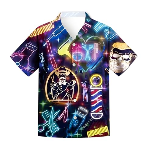 Regenboog Herren-Neonhemd, Hawaii-Hemd, lässig, Knopfleiste, kurzärmelig, lustig, 3D-Druck, Strandparty, Neon-Top, Barbier, Größe XL Regenboog Herren-Neonhemd, Hawaii-Hemd, lässig, Knopfleiste, kurzärmelig, lustig, 3D-Druck, Strandparty, Neon-Top, Barbier, Größe XL von Regenboog