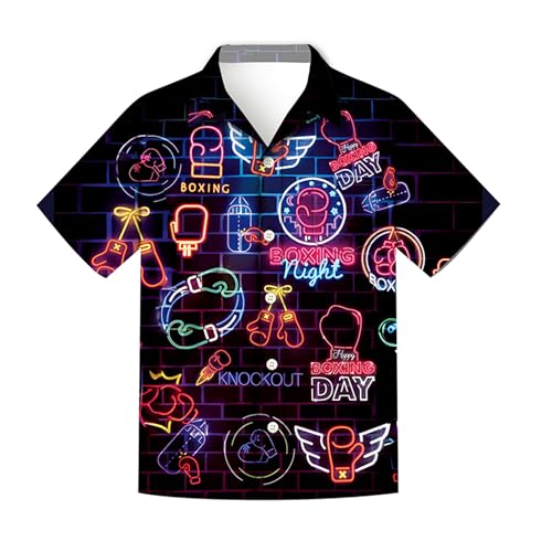 Regenboog Herren-Neonhemd, Hawaii-Hemd, lässig, Knopfleiste, kurzärmelig, lustig, 3D-Druck, Strandparty, Neon-Top, Boxen, Größe 3XL Regenboog Herren-Neonhemd, Hawaii-Hemd, lässig, Knopfleiste, kurzärmelig, lustig, 3D-Druck, Strandparty, Neon-Top, Boxen, Größe 3XL von Regenboog