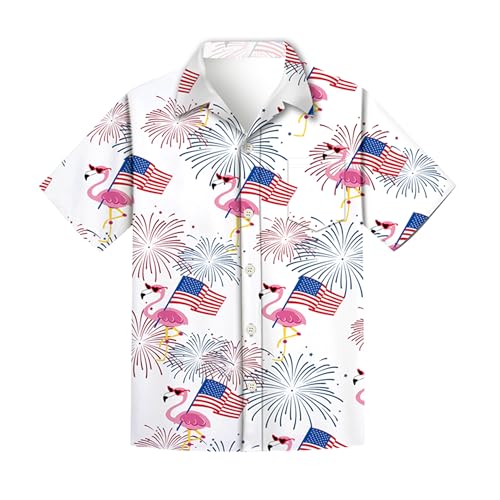 Regenboog Patriotisches Hemd für Herren, Motiv: USA-Flagge, kurzärmelig, Button-Down-Shirt, lustiges Hawaii-Strand-Oberteil, Unabhängigkeitstag, Flamingos, Größe XXL Regenboog Patriotisches Hemd für Herren, Motiv: USA-Flagge, kurzärmelig, Button-Down-Shirt, lustiges Hawaii-Strand-Oberteil, Unabhängigkeitstag, Flamingos, Größe XXL von Regenboog