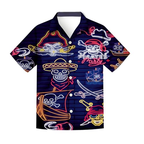 Regenboog Patriotisches Herrenhemd, Motiv: USA-Flagge, kurzärmelig, Button-Down-Shirt, Hawaii-Neon, lustiges Strand-Top, 11 Neon-Piraten, XXL Regenboog Patriotisches Herrenhemd, Motiv: USA-Flagge, kurzärmelig, Button-Down-Shirt, Hawaii-Neon, lustiges Strand-Top, 11 Neon-Piraten, XXL von Regenboog