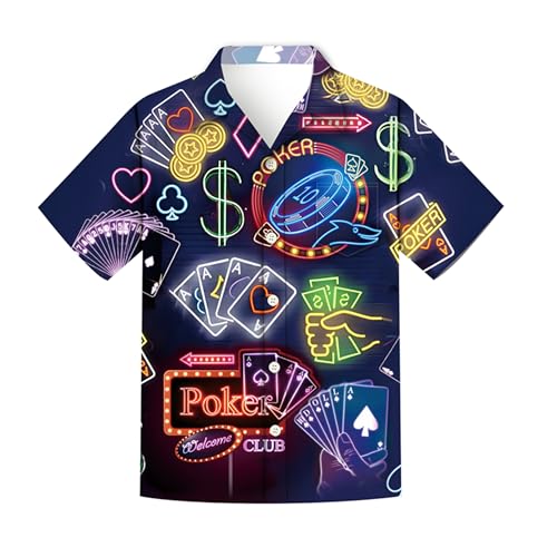 Regenboog Patriotisches Herrenhemd, Motiv: USA-Flagge, kurzärmelig, Button-Down-Shirt, Hawaii-Neon, lustiges Strand-Top, 13-Neon Poker, Large Regenboog Patriotisches Herrenhemd, Motiv: USA-Flagge, kurzärmelig, Button-Down-Shirt, Hawaii-Neon, lustiges Strand-Top, 13-Neon Poker, Large von Regenboog